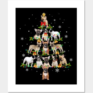 Cute French Bulldog Christmas Tree Xmas Gift Posters and Art